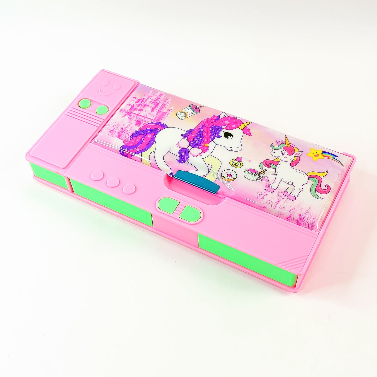 4569 Multi Purpose Gadget Jumbo Pencil Box Compass With Calculator Jumbo 2 Side Slot Geometry Box Compass Use School  Traveling  Studio