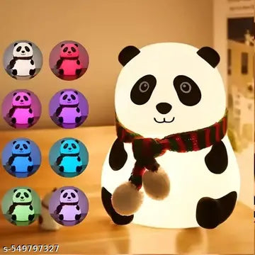 FASTIC Cute Panda,USB Rechargeable, 7-Colors Changing Light, Room Decor Night Lamp (White)