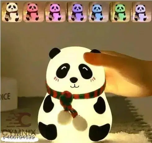 FASTIC Cute Panda,USB Rechargeable, 7-Colors Changing Light, Room Decor Night Lamp (White)