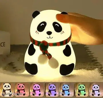 FASTIC Cute Panda,USB Rechargeable, 7-Colors Changing Light, Room Decor Night Lamp (White)